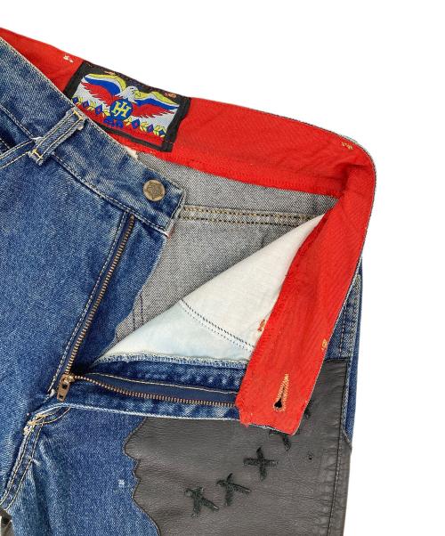 JEFF HAMILTON（ジェフハミルトン）JEFF HAMILTON (ジェフハミルトン) 切替デニムパンツ ブルー サイズ:Ｗ31の古着・服飾アイテム