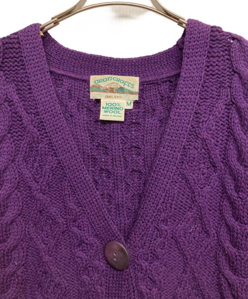 ARAN CRAFTS（アランクラフト）ARAN CRAFTS (アランクラフト) メリノウールカーディガン パープル サイズ:Mの古着・服飾アイテム