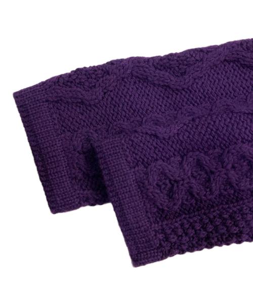 ARAN CRAFTS（アランクラフト）ARAN CRAFTS (アランクラフト) メリノウールカーディガン パープル サイズ:Mの古着・服飾アイテム