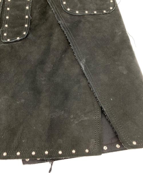 blackmeans（ブラックミーンズ）blackmeans (ブラックミーンズ) スエードエプロン ブラック サイズ:Fの古着・服飾アイテム