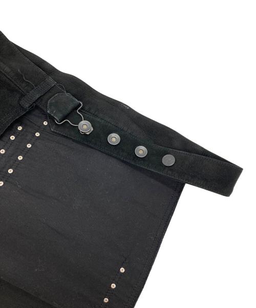 blackmeans（ブラックミーンズ）blackmeans (ブラックミーンズ) スエードエプロン ブラック サイズ:Fの古着・服飾アイテム