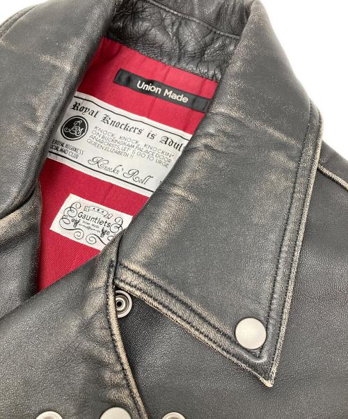 gauntlets（ガントレッツ）gauntlets (ガントレッツ) ライダースレザーベスト ブラック サイズ:Lの古着・服飾アイテム