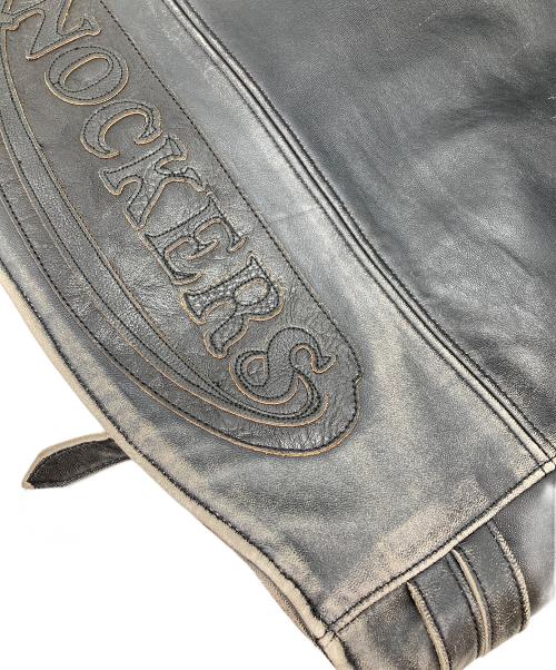 gauntlets（ガントレッツ）gauntlets (ガントレッツ) ライダースレザーベスト ブラック サイズ:Lの古着・服飾アイテム