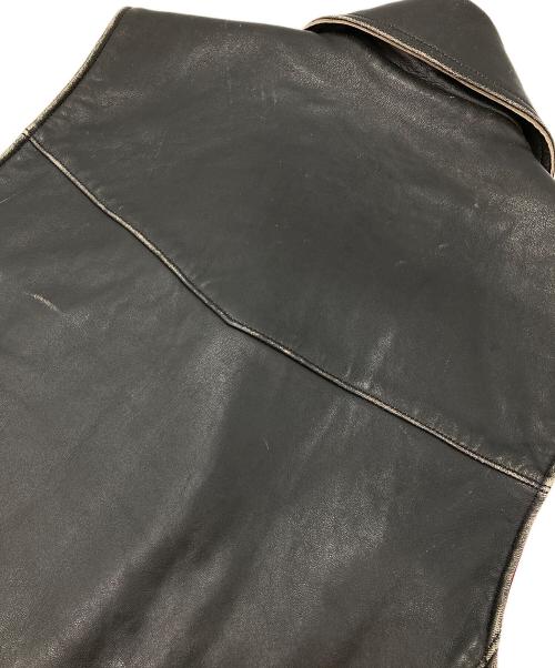 gauntlets（ガントレッツ）gauntlets (ガントレッツ) ライダースレザーベスト ブラック サイズ:Lの古着・服飾アイテム