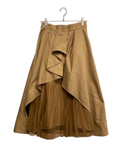 SHE TOKYO（シートーキョー）SHE TOKYO (シートーキョー) ランダムプリーツスカート ベージュ サイズ:38の古着・服飾アイテム