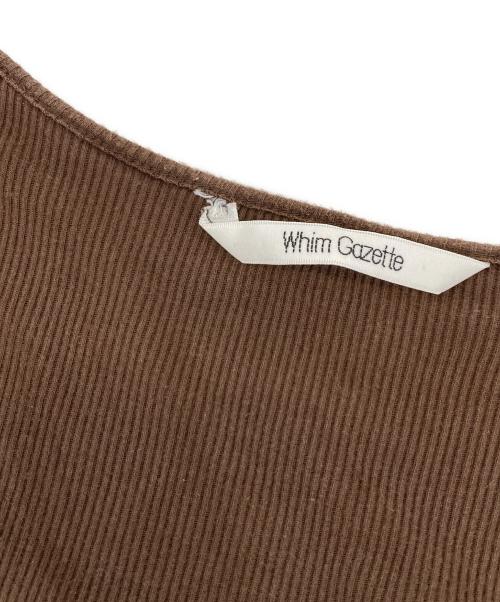 Whim Gazette（ウィムガゼット）Whim Gazette (ウィムガゼット) 半袖ワンピース ブラウン サイズ:Fの古着・服飾アイテム