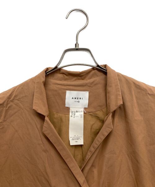 Ameri（アメリ）AMERI (アメリ) OVER SIDE BITTEN SHIRT ブラウン サイズ:Fの古着・服飾アイテム