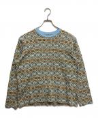 stussyステューシー）の古着「総柄長袖カットソー」｜グリーン