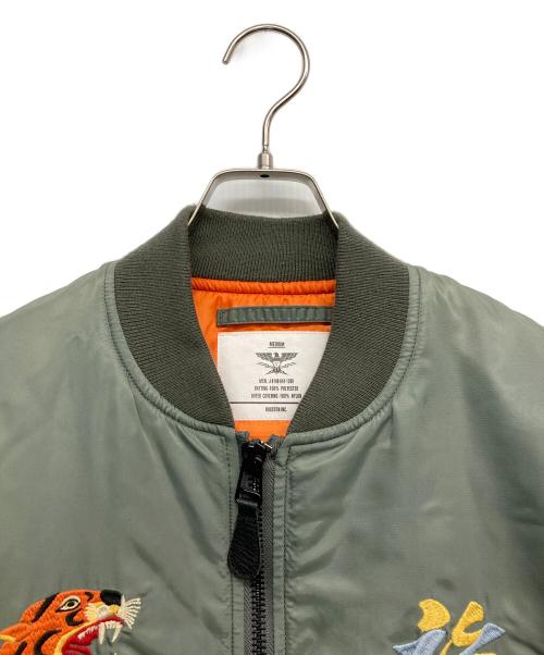 HOUSTON（ヒューストン）HOUSTON (ヒューストン) VIETNAM MA-1ジャケット グリーン サイズ:Mの古着・服飾アイテム