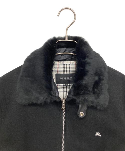 BURBERRY BLACK LABEL（バーバリーブラックレーベル）BURBERRY BLACK LABEL (バーバリーブラックレーベル) ラビットファーブルゾン ブラック サイズ:Lの古着・服飾アイテム