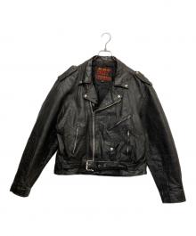HOT LEATHERS（ホットレザーズ）の古着「ライダースレザージャケット」｜ブラック