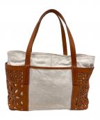 gentenゲンテン）の古着「カットワークキャンバスバッグ」｜ブラウン