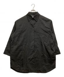 EMOELLE（エモエレ）の古着「ナイロンサテンシャツブルゾン」｜ブラック