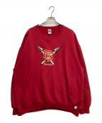 RUSSELL ATHLETICラッセルアスレチック）の古着「刺繍スウェット」｜レッド