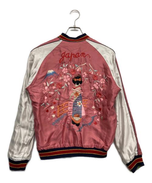 東洋エンタープライズ（トウヨウエンタープライズ）東洋エンタープライズ (トウヨウエンタープライズ) 笹虎×舞妓 リバーシブルサテンスカジャン ネイビー×ピンク サイズ:Sの古着・服飾アイテム