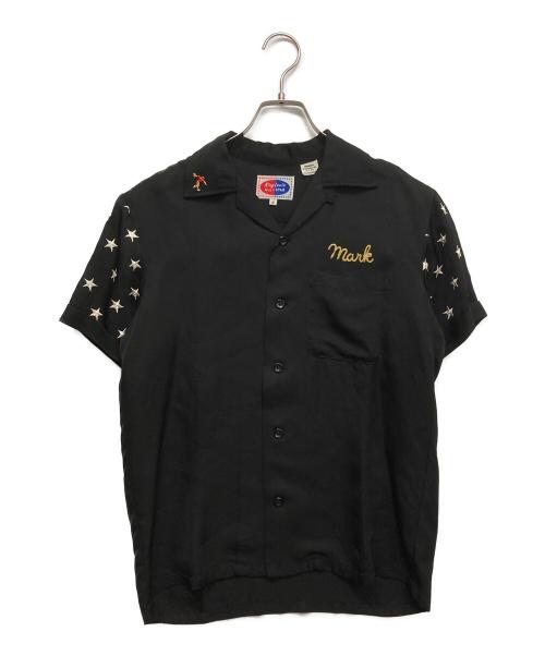 KING LOUIE（キングルイ）KING LOUIE (キングルイ) レーヨン半袖ボーリングシャツ ブラック サイズ:Sの古着・服飾アイテム