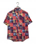 RALPH LAURENラルフローレン）の古着「パッチワーク半袖シャツ」｜ピンク
