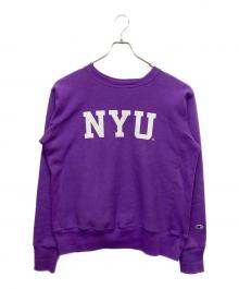 Champion（チャンピオン）の古着「NYUリバースウィーブスウェット」｜バイオレット