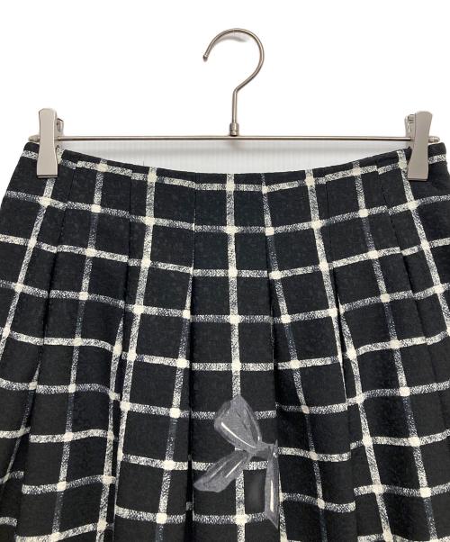M'S GRACY（エムズグレイシー）M'S GRACY (エムズグレイシー) リボンチェックスカート ブラック サイズ:40の古着・服飾アイテム