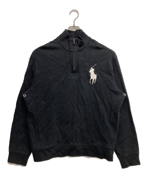 POLO RALPH LAUREN（ポロ・ラルフローレン）POLO RALPH LAUREN (ポロ・ラルフローレン) ハーフジップスウェット ブラック サイズ:Lの古着・服飾アイテム