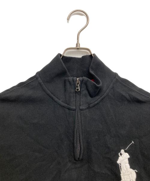 POLO RALPH LAUREN（ポロ・ラルフローレン）POLO RALPH LAUREN (ポロ・ラルフローレン) ハーフジップスウェット ブラック サイズ:Lの古着・服飾アイテム