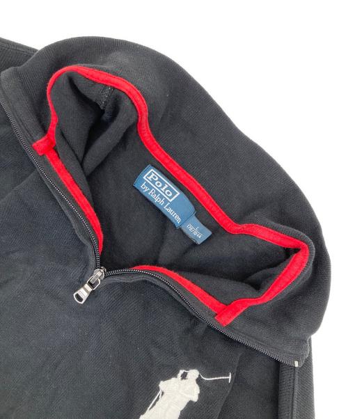POLO RALPH LAUREN（ポロ・ラルフローレン）POLO RALPH LAUREN (ポロ・ラルフローレン) ハーフジップスウェット ブラック サイズ:Lの古着・服飾アイテム