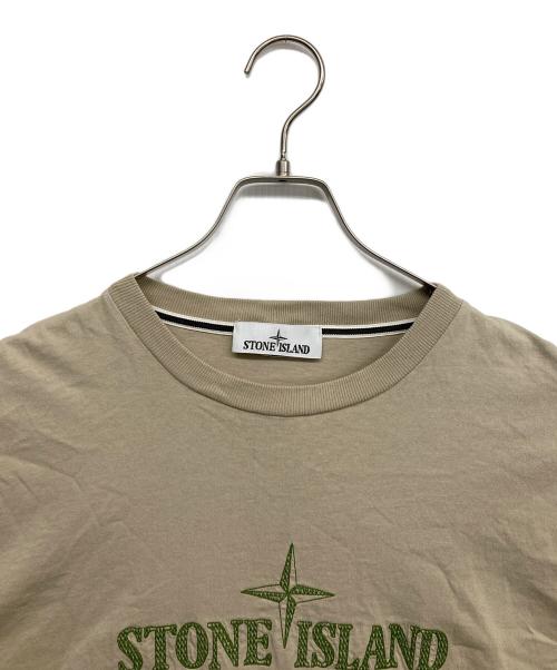 STONE ISLAND（ストーンアイランド）STONE ISLAND (ストーンアイランド) STITCHES TWO' EMBROIDER Tシャツ ホワイト サイズ:Lの古着・服飾アイテム