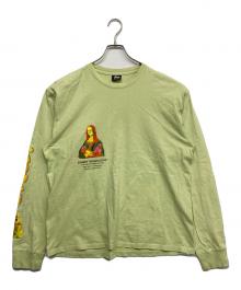 stussy（ステューシー）の古着「モナリザプリントロングカットソー」｜黄緑