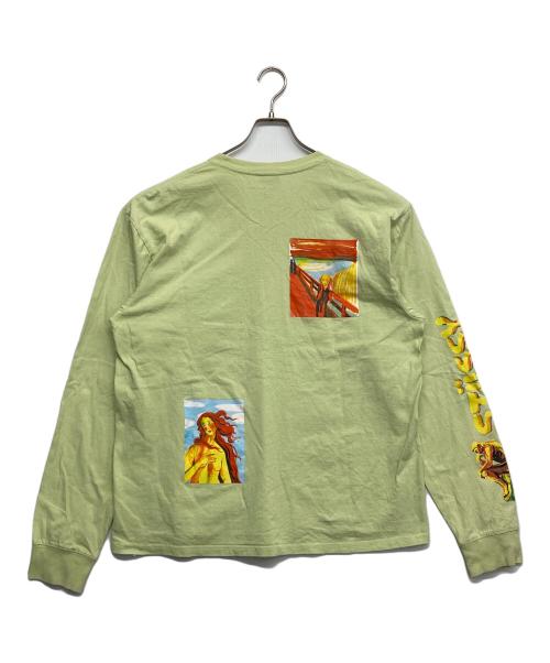 stussy（ステューシー）stussy (ステューシー) モナリザプリントロングカットソー 黄緑 サイズ:Lの古着・服飾アイテム