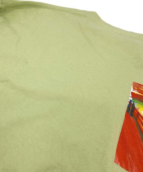 stussy（ステューシー）stussy (ステューシー) モナリザプリントロングカットソー 黄緑 サイズ:Lの古着・服飾アイテム