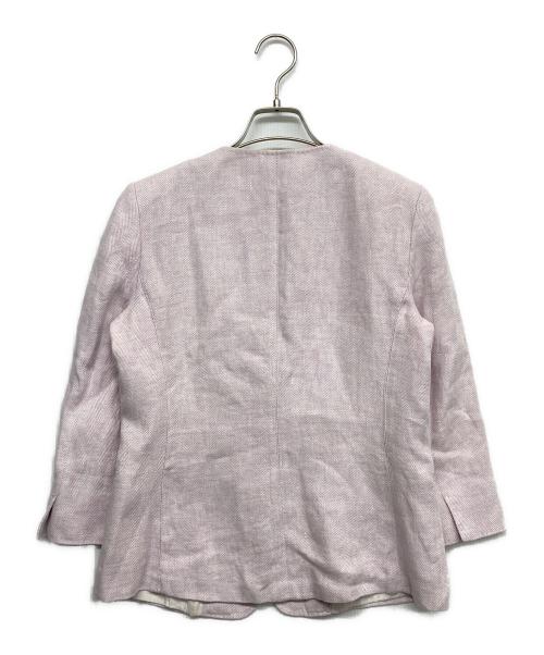 MaxMara（マックスマーラ）MaxMara (マックスマーラ) ノーカラージャケット ピンク サイズ:42の古着・服飾アイテム