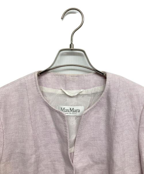 MaxMara（マックスマーラ）MaxMara (マックスマーラ) ノーカラージャケット ピンク サイズ:42の古着・服飾アイテム