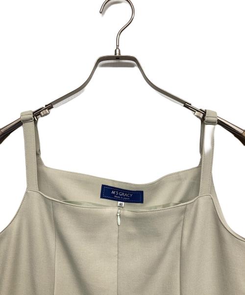 M'S GRACY（エムズグレイシー）M'S GRACY (エムズグレイシー) リボン付きサロペットパンツ グリーン サイズ:40の古着・服飾アイテム