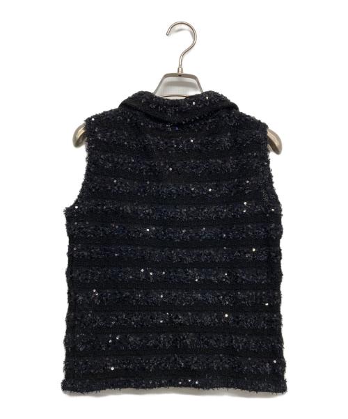 Rene（ルネ）Rene (ルネ) スパンコールノースリーブニット ブラック サイズ:38 未使用品の古着・服飾アイテム