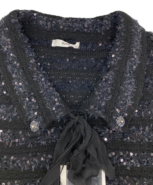 Rene（ルネ）Rene (ルネ) スパンコールノースリーブニット ブラック サイズ:38 未使用品の古着・服飾アイテム