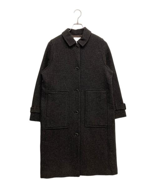 HUMAN WOMAN（ヒューマンウーマン）HUMAN WOMAN (ヒューマンウーマン) ウールナイロンオックスステンカラーコート ブラウン サイズ:Mの古着・服飾アイテム