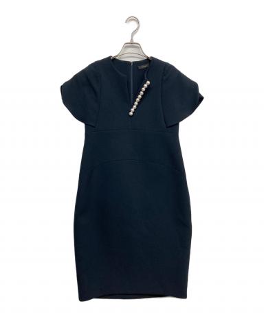 中古・古着通販】YOKO CHAN (ヨーコチャン) 半袖ワンピース ネイビー