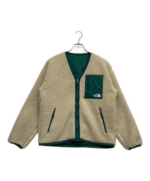 THE NORTH FACE（ザ ノース フェイス）THE NORTH FACE (ザ ノース フェイス) フリースジャケット リバーシブルエクストリームパイルカーディガン NP アイボリー×グリーン サイズ:Sの古着・服飾アイテム