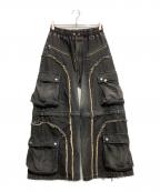 VIVAMUSヴィヴァムス）の古着「SPLIT DENIM CARGO PANTS」｜ブラック