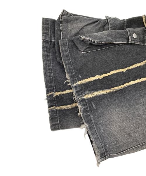 VIVAMUS（ヴィヴァムス）vivamus (ヴィヴァムス) SPLIT DENIM CARGO PANTS ブラック サイズ:FREEの古着・服飾アイテム