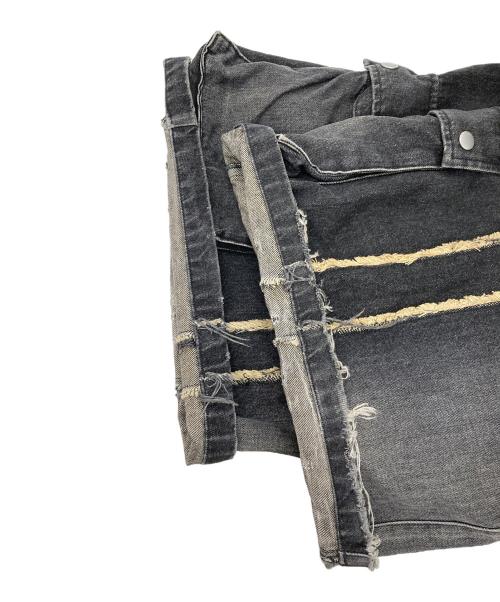 VIVAMUS（ヴィヴァムス）vivamus (ヴィヴァムス) SPLIT DENIM CARGO PANTS ブラック サイズ:FREEの古着・服飾アイテム