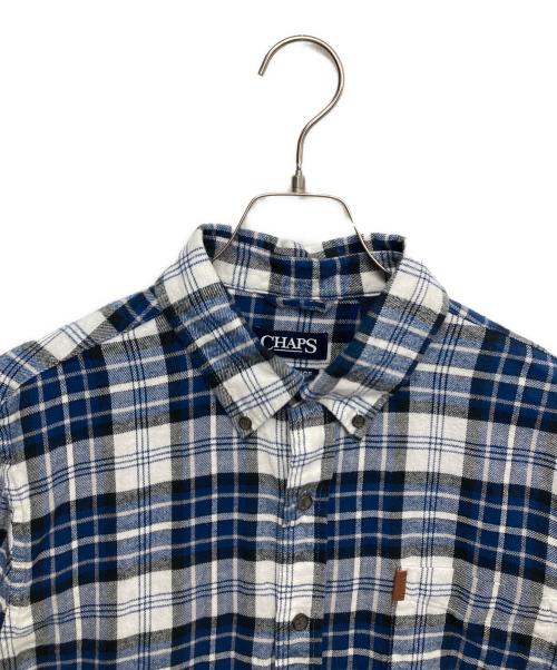 CHAPS（チャップス）CHAPS (チャップス) チェックシャツ ブルー サイズ:Lの古着・服飾アイテム