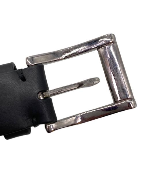 stussy（ステューシー）stussy (ステューシー) レザーロゴベルト ブラックの古着・服飾アイテム