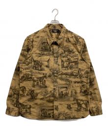 RRL（ダブルアールエル）の古着「エクエステリアンプリントモールスキンワークシャツ」｜ブラウン