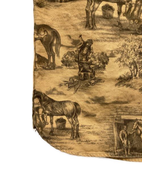 RRL（ダブルアールエル）RRL (ダブルアールエル) エクエステリアンプリントモールスキンワークシャツ ブラウン サイズ:XLの古着・服飾アイテム