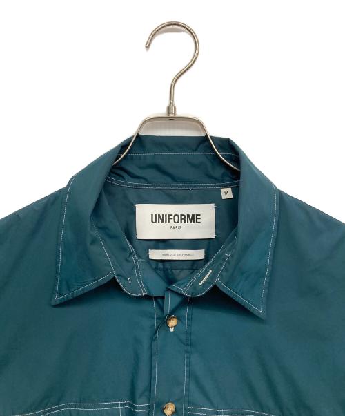 UNIFORME PARIS（ユニフォーム パリ）UNIFORME PARIS (ユニフォーム パリ) ナイロンL/Sシャツ グリーン サイズ:Mの古着・服飾アイテム