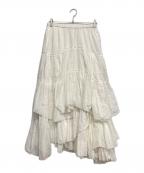 CASA FLINEカーサフライン）の古着「コットンティアードスカート」｜ホワイト