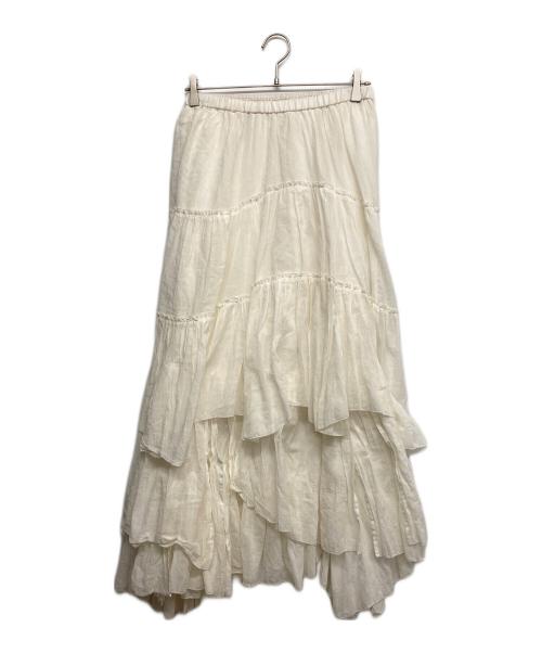 CASA FLINE（カーサフライン）CASA FLINE (カーサフライン) コットンティアードスカート ホワイト サイズ:FREEの古着・服飾アイテム