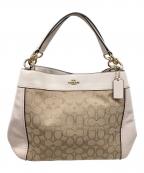 COACHコーチ）の古着「シグネチャー2WAYバッグ」｜ベージュ