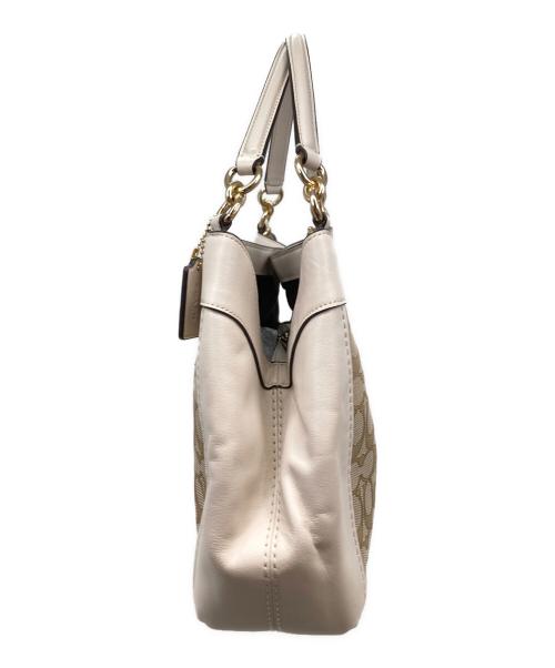 COACH（コーチ）COACH (コーチ) シグネチャー2WAYバッグ ベージュの古着・服飾アイテム